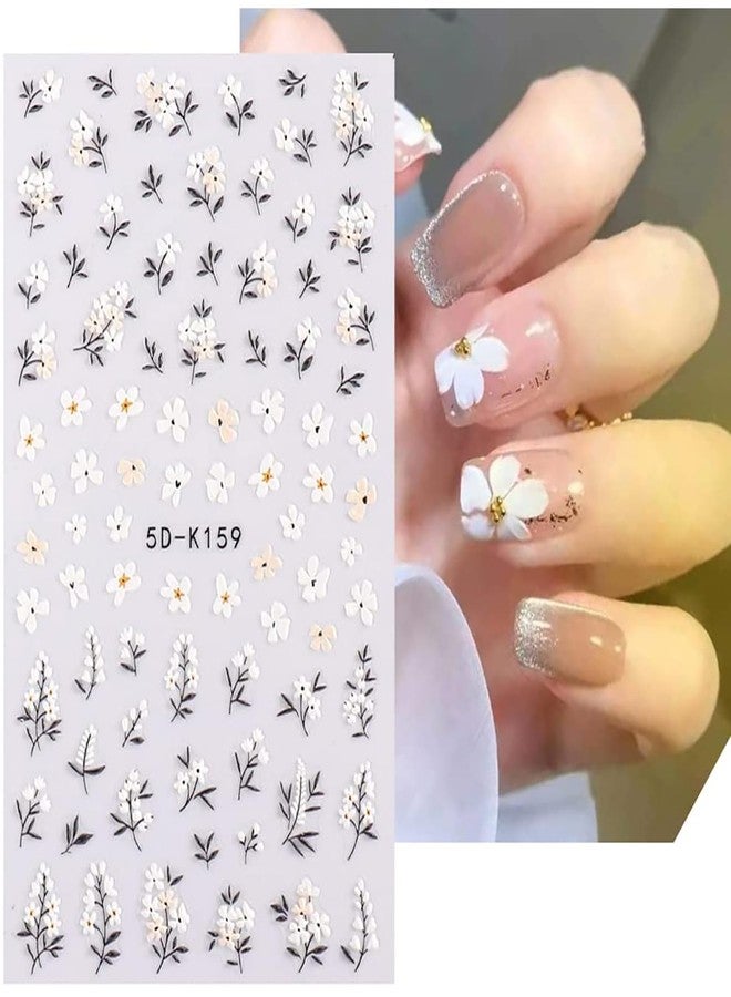 VOTACOS Flower Nail Art Stickers - 5D Embossed, Spring/Summer Daisy Designs, Self-Adhesive Decals for Women's Nail DIY Decoration - Image 5